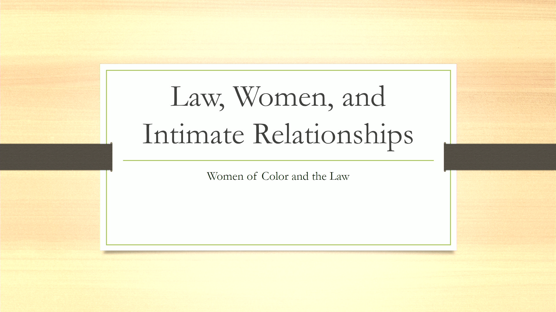 Law Women And Intimate Relationships